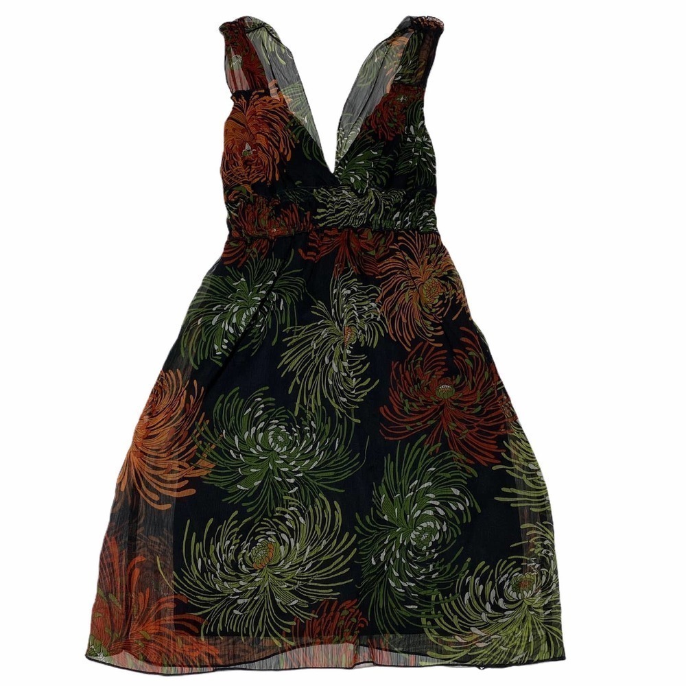 FIRE Los Angeles Sleeveless Plunge Printed Dress L - Picture 8 of 12